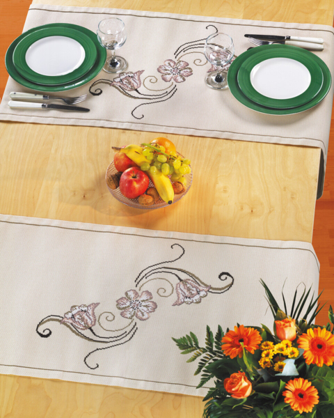 Kit de broderie chemin de table Partenaire 44 x 119 cm