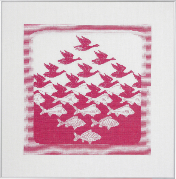 Kit de broderie Oiseau/poisson rose R5988 57 x 55