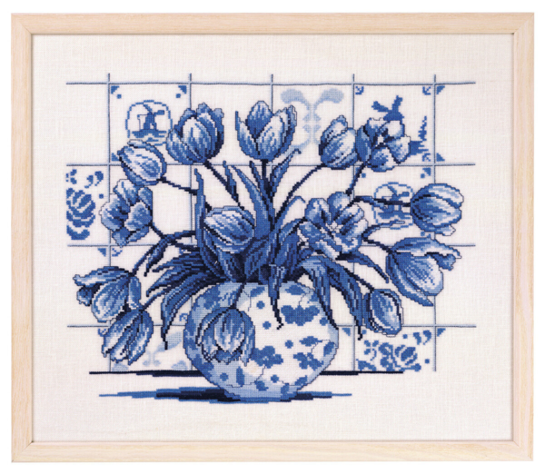 Kit de Broderie Tulipes Indigo 39 x 46 cm