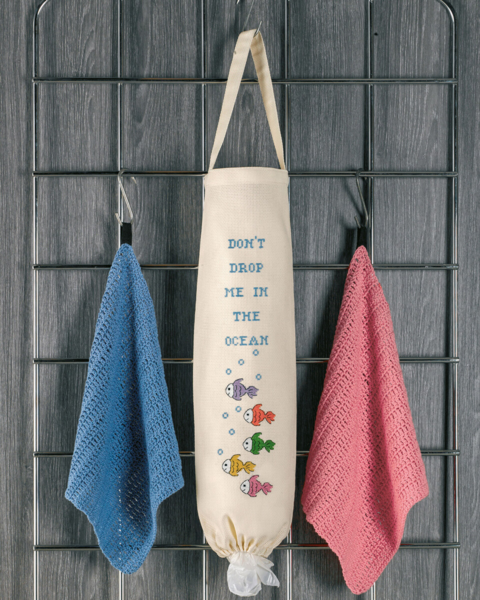 Borduurpakket Tas voor zakken vis 19 x 50 cm