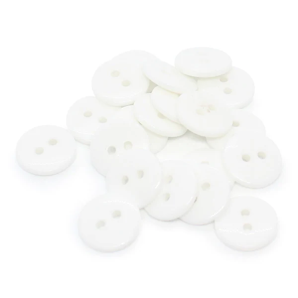 HobbyArts Witte plastic ronde knopen, 12,5 mm, 20 st