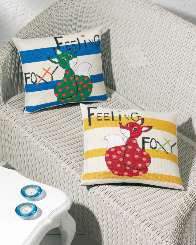 Borduurpakket Feeling Foxy groen 40 x 35 cm