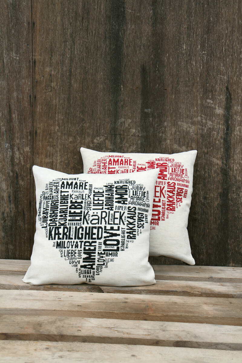 Borduurpakket Liefde zwart 39 x 39 cm