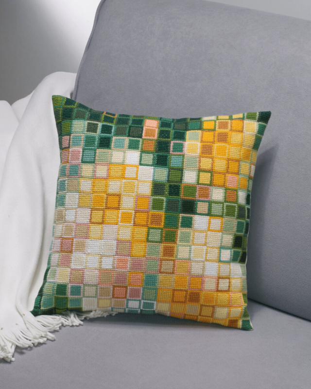 Borduurpakket Pixel rozen 38 x 38 cm