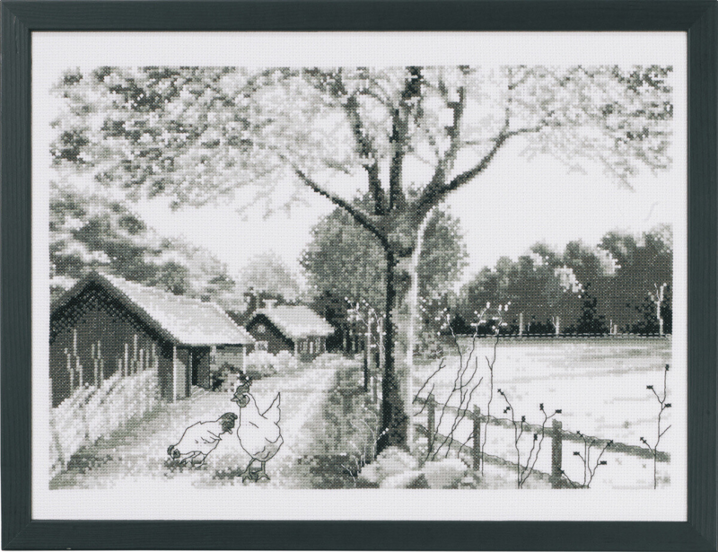 Kit de broderie À la campagne 40 x 30 cm