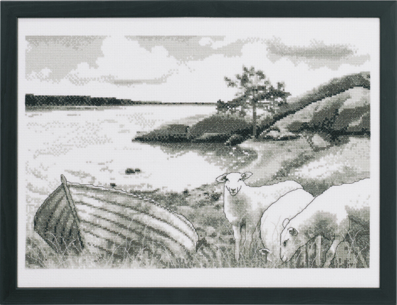 Kit de broderie Au bord de la mer 40 x 30 cm