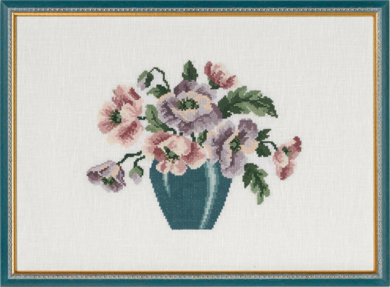 Kit de broderie Vase avec Anémones 38x27 cm