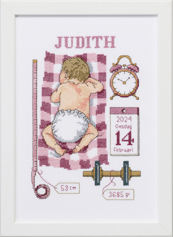 Borduurpakket Doopherinnering Judith 21 x 30 cm