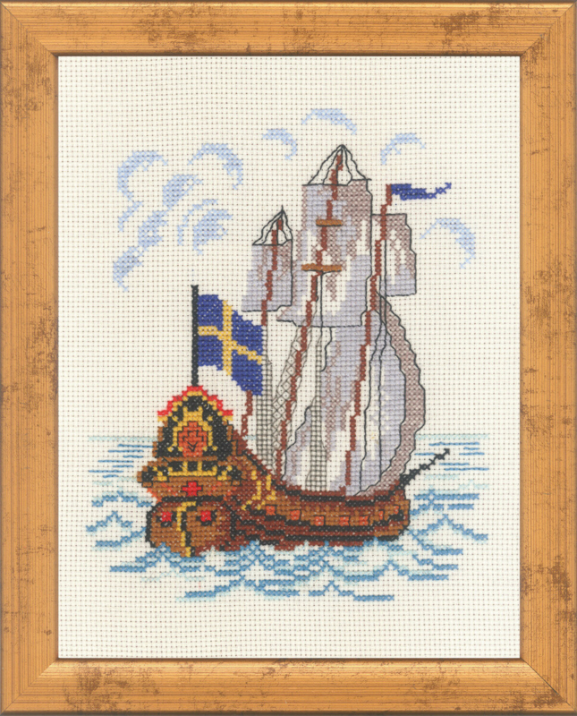 Borduurset Schip Zweeds R5352 21 x 26 cm