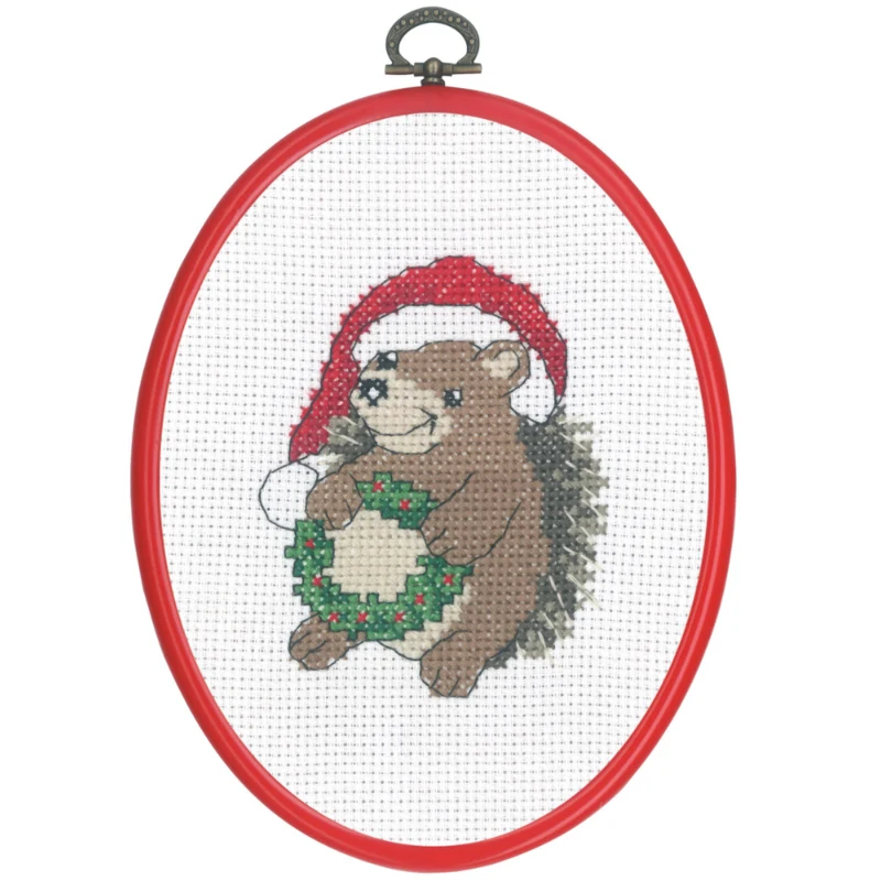 Hérisson de Noël 13x18 cm