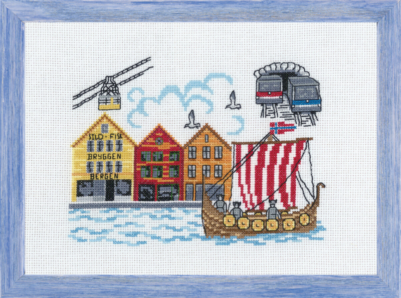 Kit de Broderie Bryggen Bergen R5386 28 x 20 cm