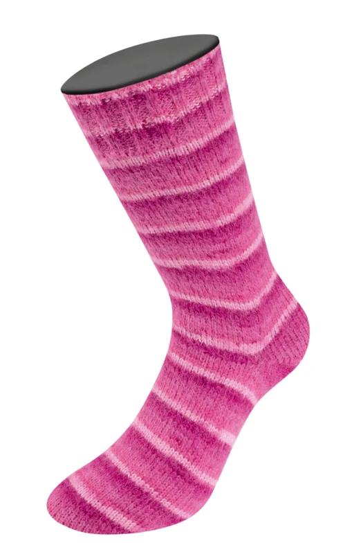 Lana Grossa Cosy Socks Soft Stripes 108 Roze/oudroze/zalmroze/heideroze