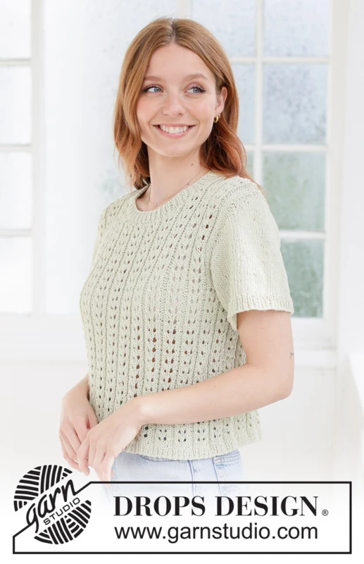 266-26 Sweet Lime Top by DROPS Design