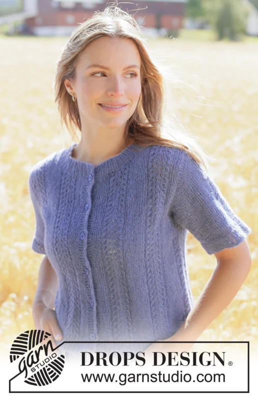 266-9 Lilac Serenade Cardigan by DROPS Design