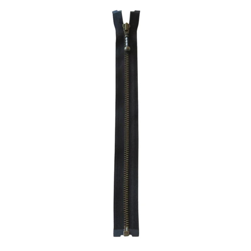 YKK Deelbare Metalen Rits 4 mm (25-65 cm) 580 Zwart, Antiek messing