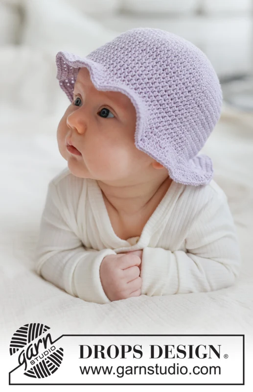 52-1 Sweet Bellflower Hat by DROPS Design