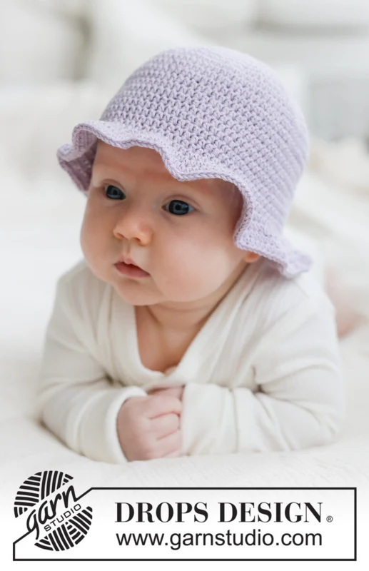 52-1 Sweet Bellflower Hat by DROPS Design