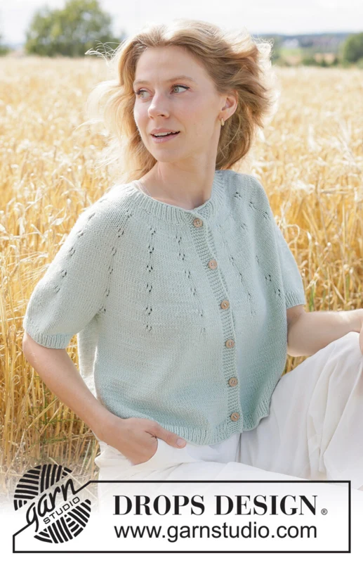 266-34 Mint Halo Cardigan by DROPS Design