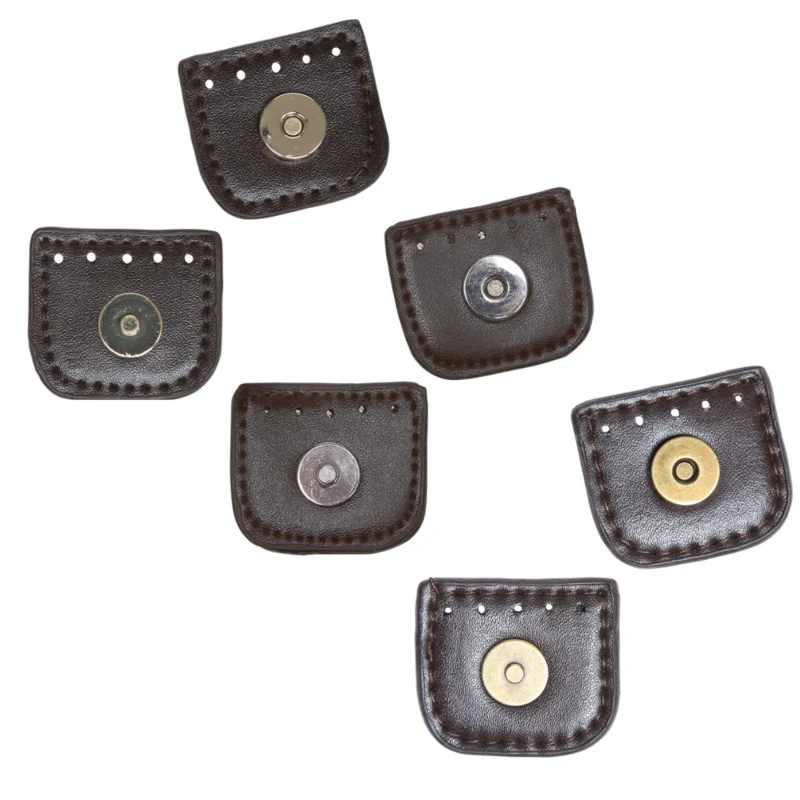 Go Handmade Magnetische Druksluiting 4 cm Donkerbruin met goud, zilver en brons
