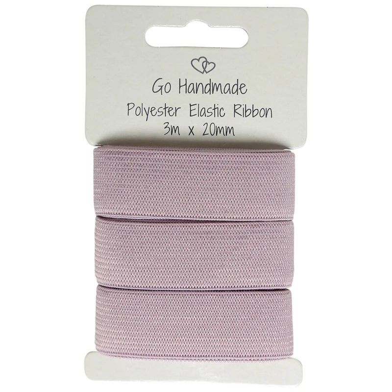Go Handmade Elastiekband: 3 m x 20 mm, Vintage roze