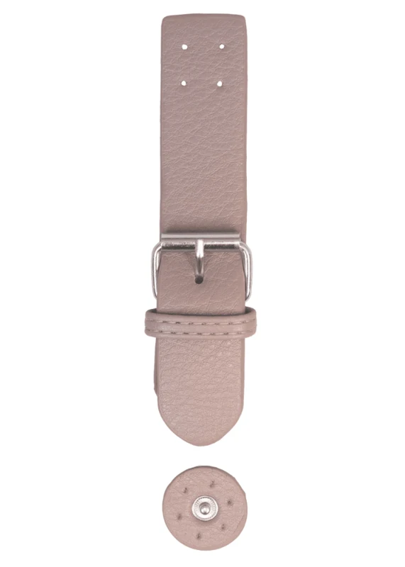 Go Handmade Spansluiting met drukknop: Beige/zilver