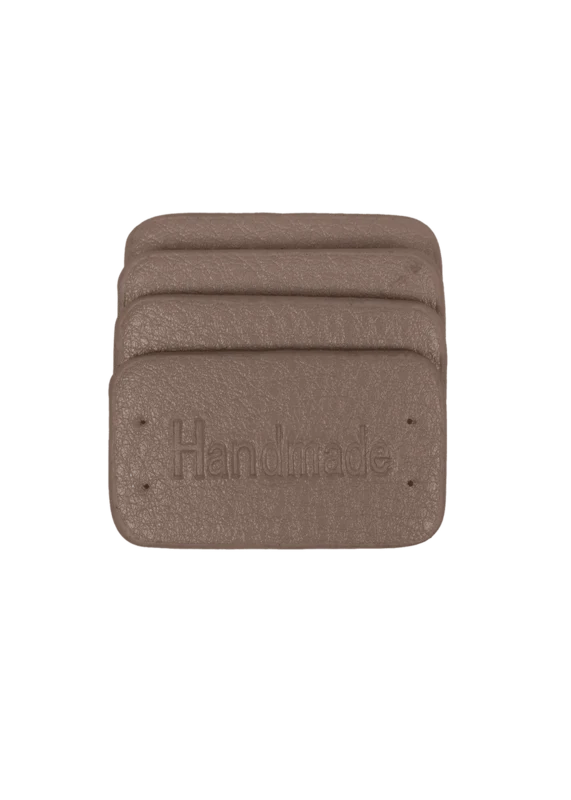 Go Handmade Handmade label, 4 stuks: Beige