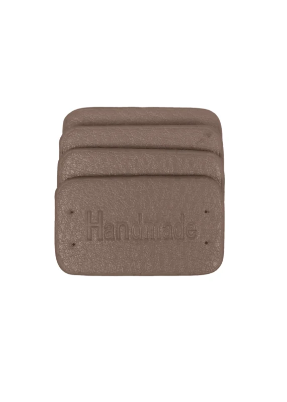 Go Handmade Handmade label, 4 stuks: Beige
