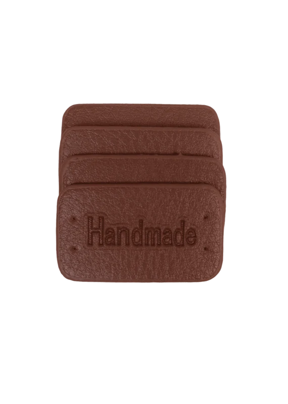 Go Handmade Handmade label, 4 stuks: Bruin