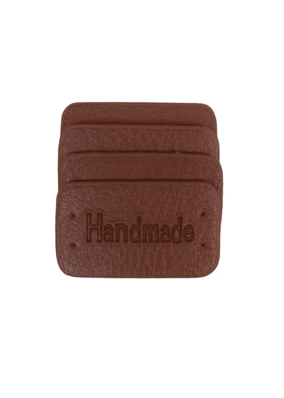 Go Handmade Handmade label, 4 stuks: Bruin