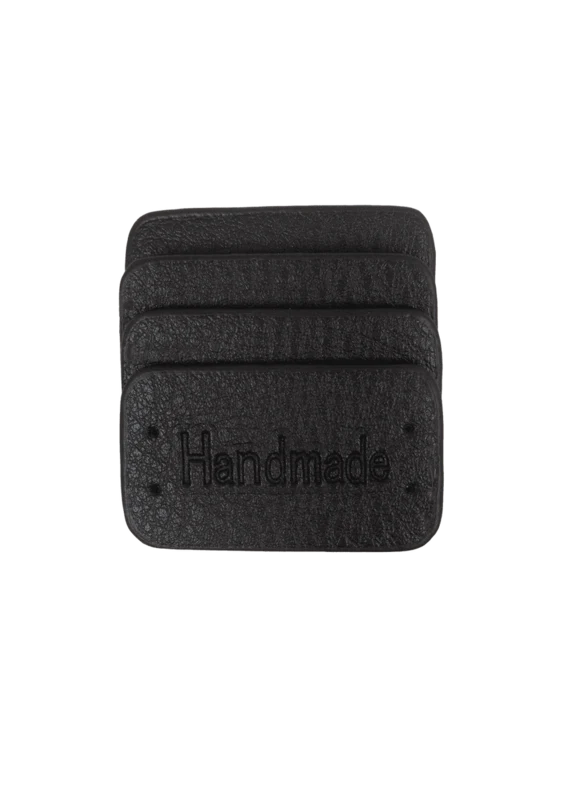 Go Handmade Handmade label, 4 stuks: Zwart