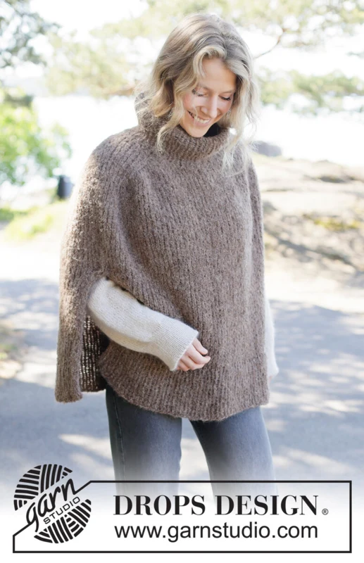 262-33 Sheltering Cloud Poncho by DROPS Design