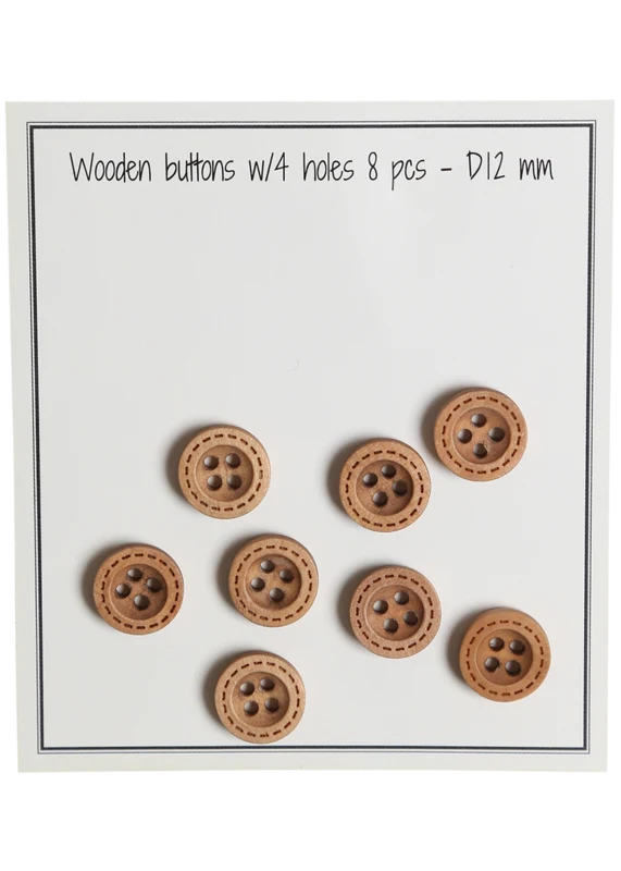 Go Handmade Houten Knopen (8 st.): 12 mm