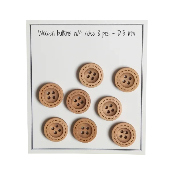 Go Handmade Houten Knopen (8 st.): 15 mm