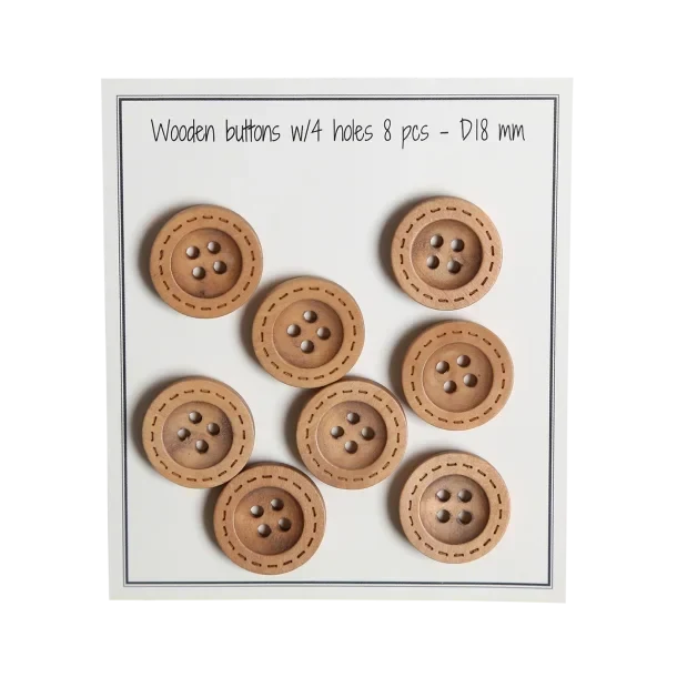 Go Handmade Houten Knopen (8 st.): 18 mm