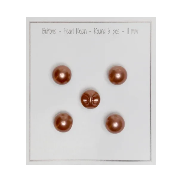 Boutons en perle Go Handmade: Rond, Brun pastel
