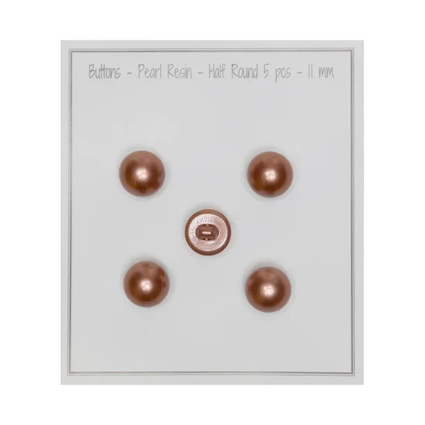 Boutons en perle Go Handmade: Semi-rond, Brun pastel