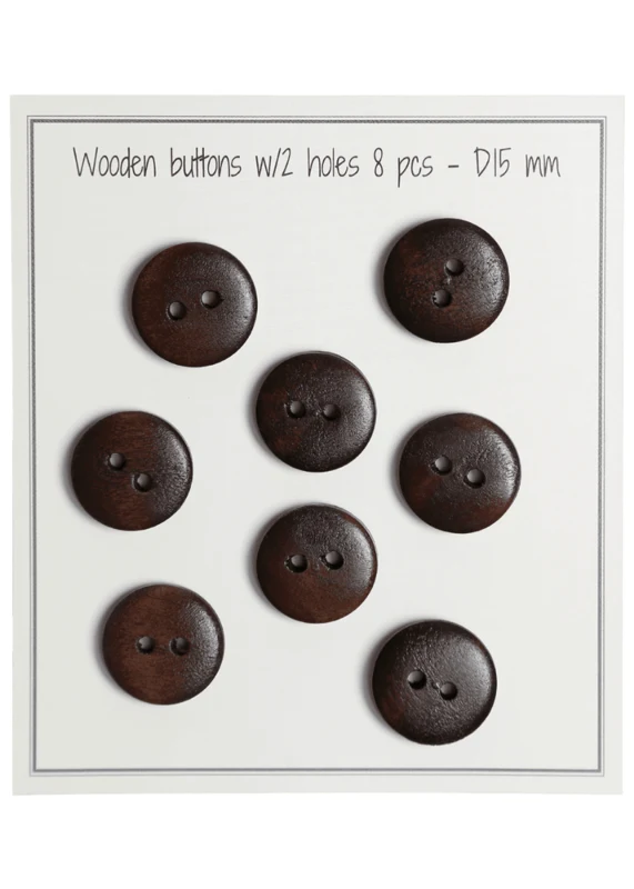 Go Handmade Boutons en Bois - UFO (8 pièces) 15 mm