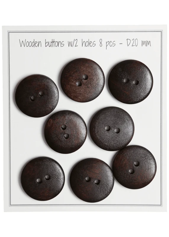 Go Handmade Boutons en Bois - UFO (8 pièces) 20 mm