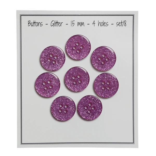 Go Handmade Glitterknopen Roze