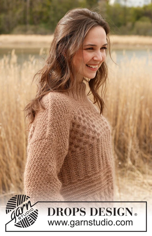 235-1 Cracked Walnuts Sweater by DROPS Design