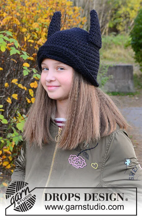 Children 37-25 Bat Hat by DROPS Design — 5
