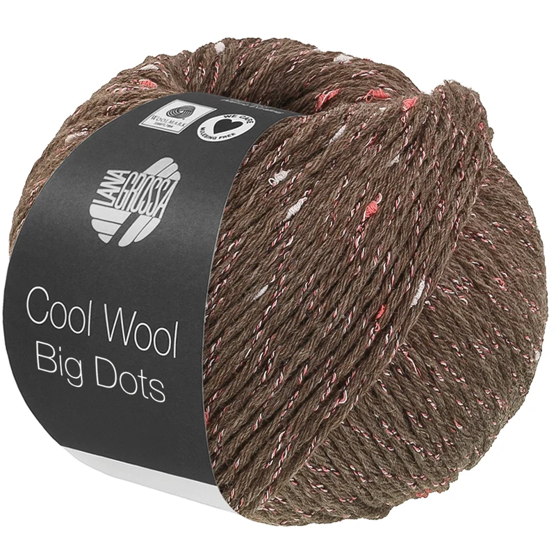 Lana Grossa Cool Wool Big Dots 111 Grijsbruin