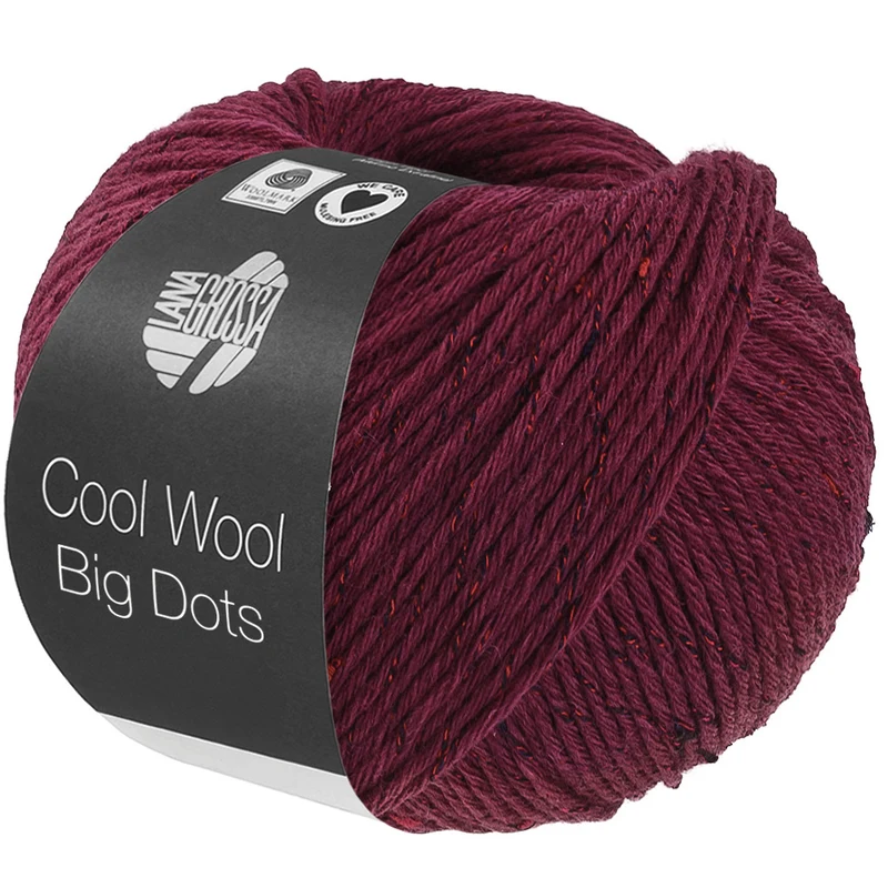 Lana Grossa Cool Wool Big Dots 104 Bourgondisch rood
