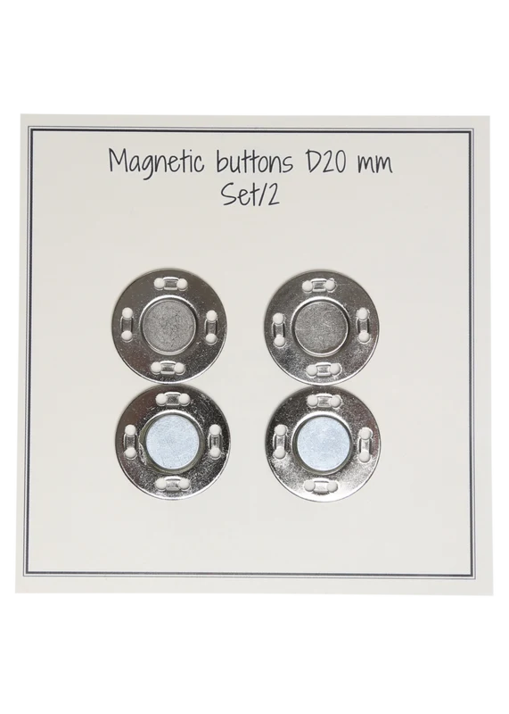 Go Handmade Magneetknopen 20 mm (2 st): Zilver