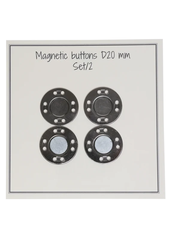 Go Handmade Magneetknopen 20 mm (2 st): Grijs