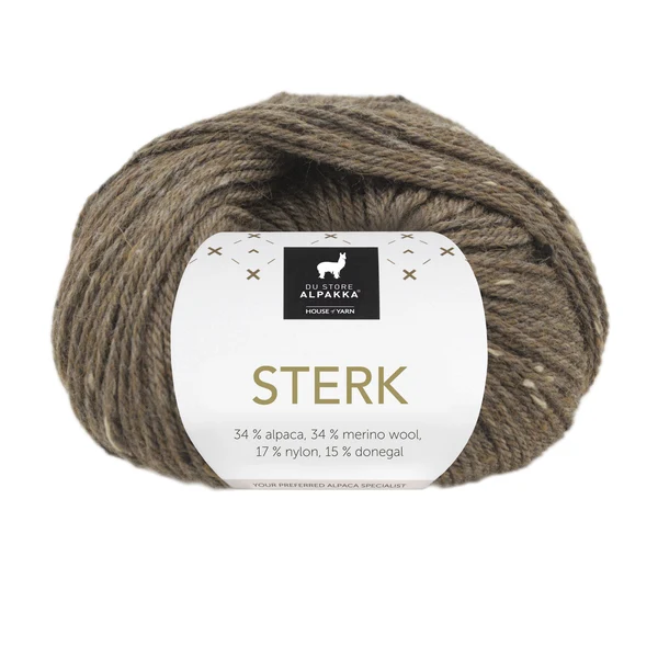 Du Store Alpakka Sterk 933 Bruin gemêleerde tweed