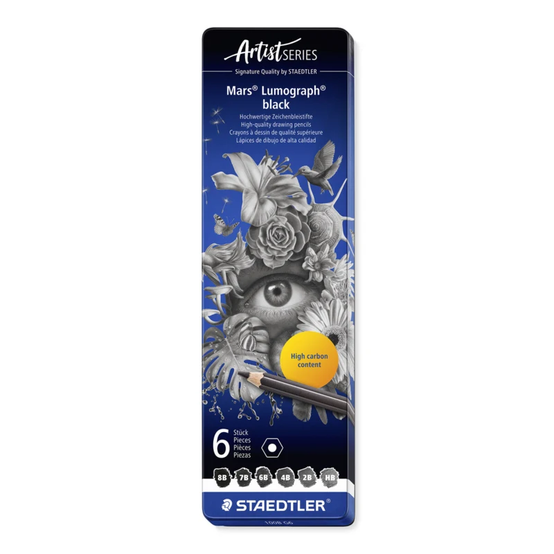 STAEDTLER Mars Lumograph Crayons à dessin, 6 pcs – Hoofdafbeelding gesloten