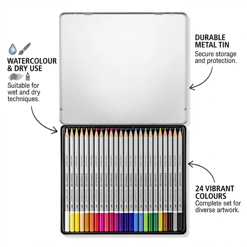 STAEDTLER carat aquarelle, 24 pcs – Hoofdafbeelding open