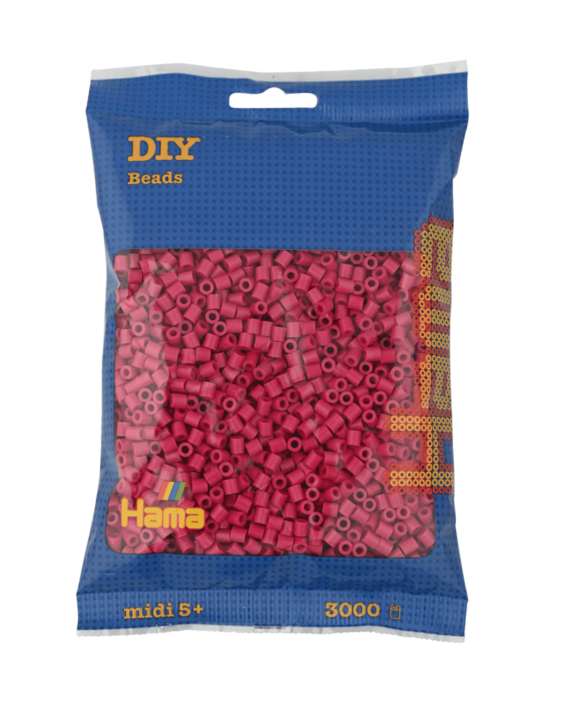 Perles Hama Midi, Couleur unie, 3000 pcs 201-29 Vin rouge