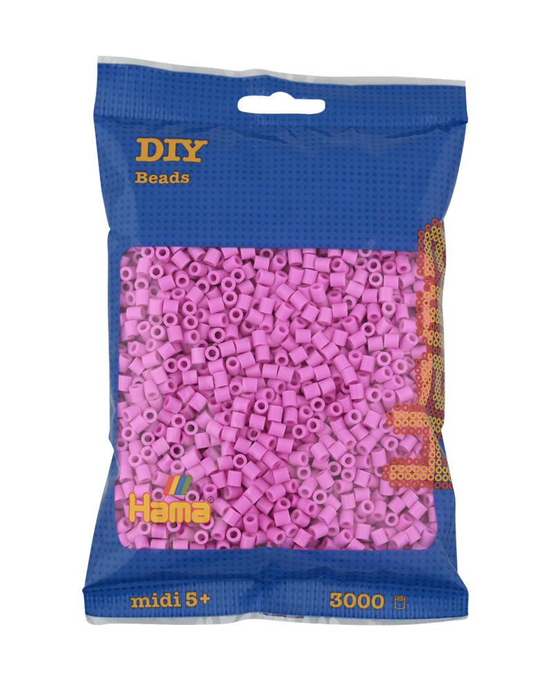 Perles Hama Midi, Couleur unie, 3000 pcs 201-48 Rose pastel